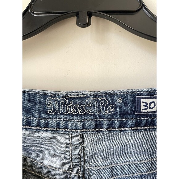Miss Me Style JP6048T3 Straight Chain Studs Fleet De Lis Blue Jeans Size 30 - Picture 6 of 14